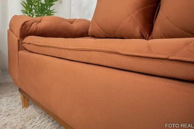 Sofá 3 e 2 lugares Bélgica Terracota Até 12x - Frete Grátis - Foto 4