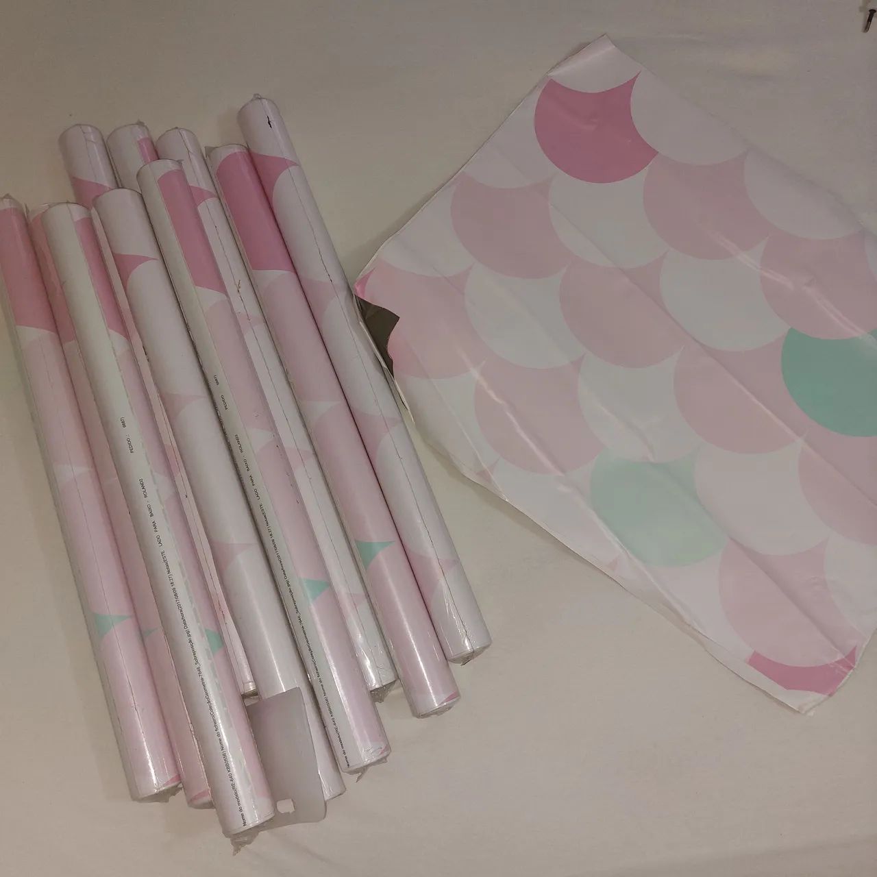 10 rolos de papel de parede, escama de sereia - Foto 4