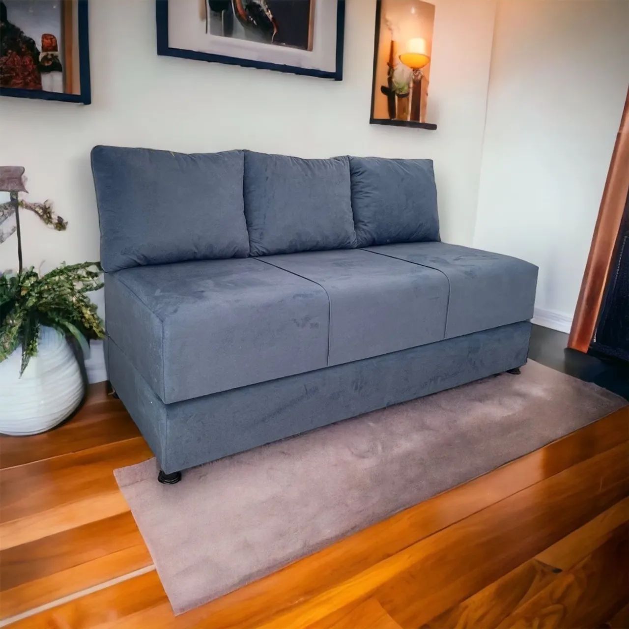 Sofá Cama Casal e 3 lugares com almofadas Novos de Fábrica em várias cores  - Foto 3