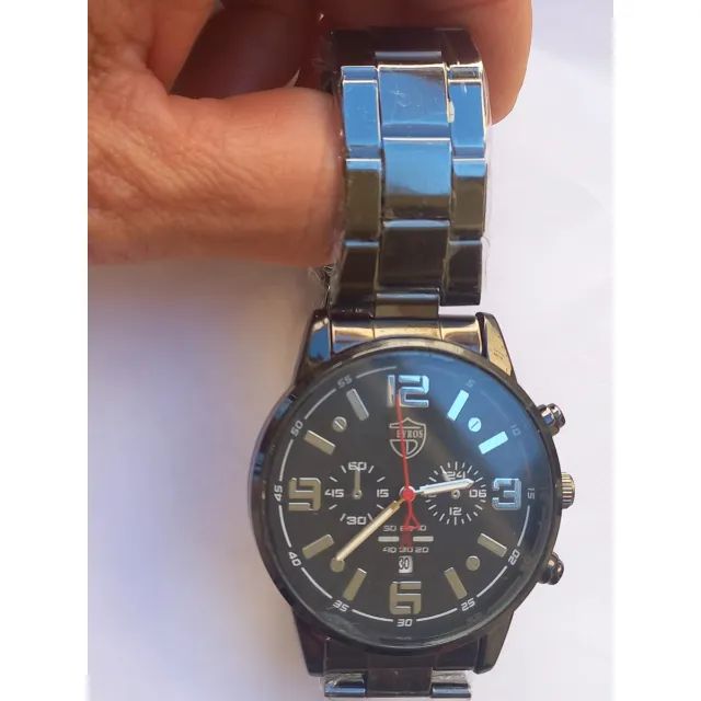 Relógio de pulso de quartzo em aço inoxidável masculino - Foto 4