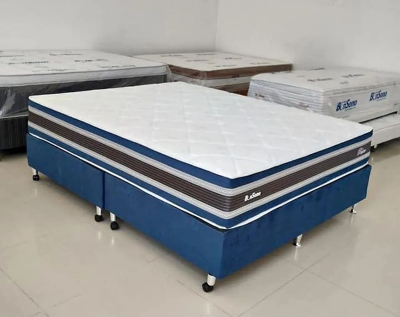 ?PROMOÇÃO?conjunto box QUEEN bon sono molas ensacadas palace 