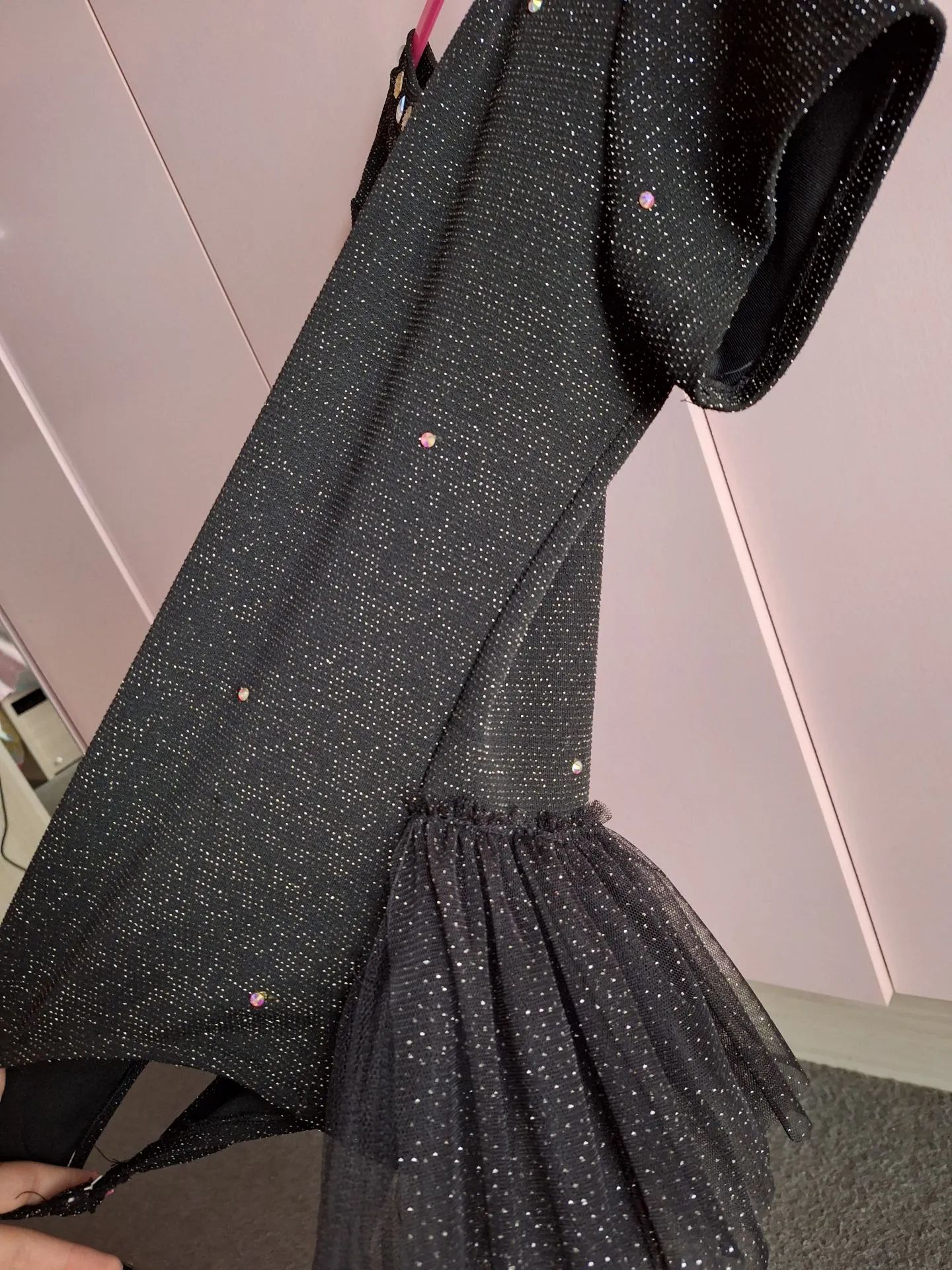 Fantasia infantil / figurino patinação collant preto com tule - Foto 3