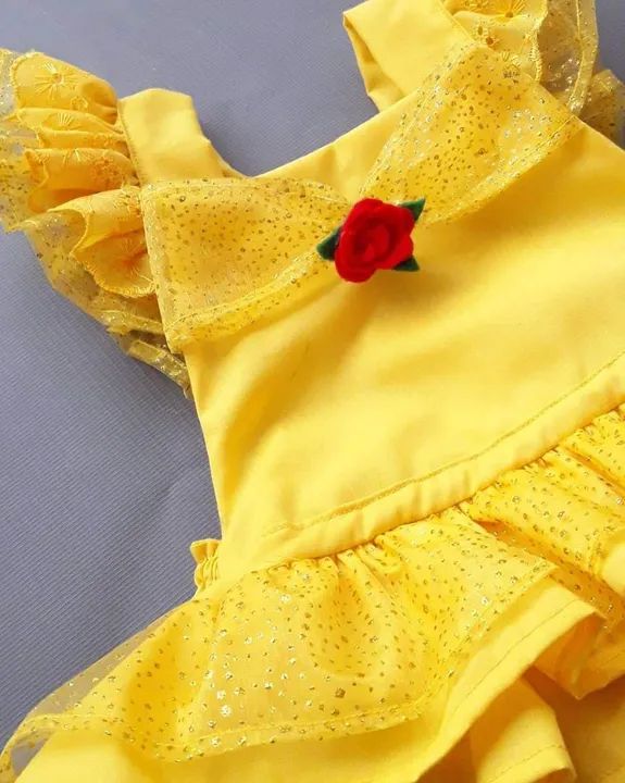 Vestido de Princesa Bela - Bebê - Foto 3
