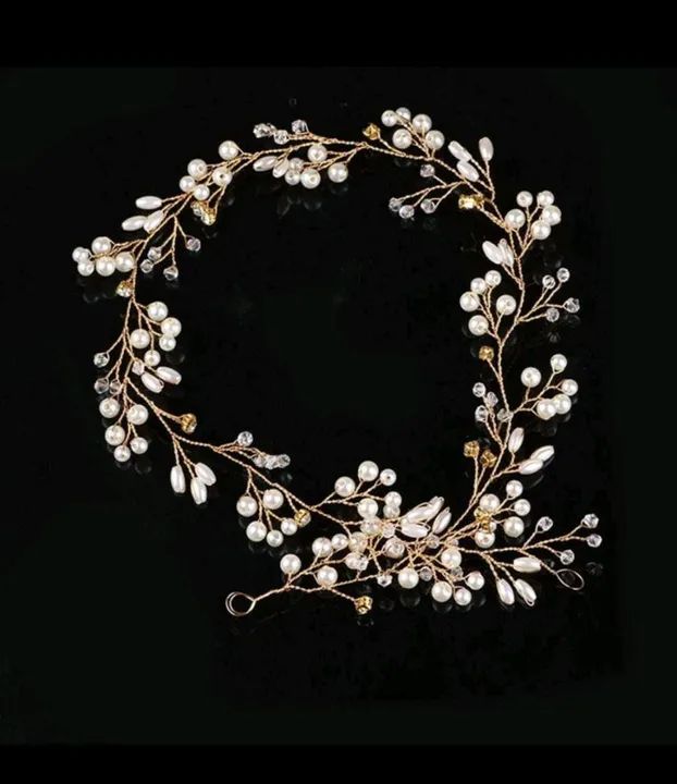 Tiara de noiva com pérolas e cristais - Foto 2