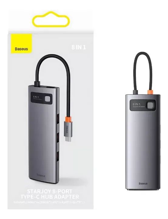 Baseus Hub 8em1 Type-C Hdmi 4k 60hz Rj45 - Foto 2