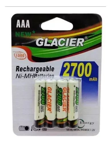 Pilhas Recarregável Glacier 2700mah Aaa