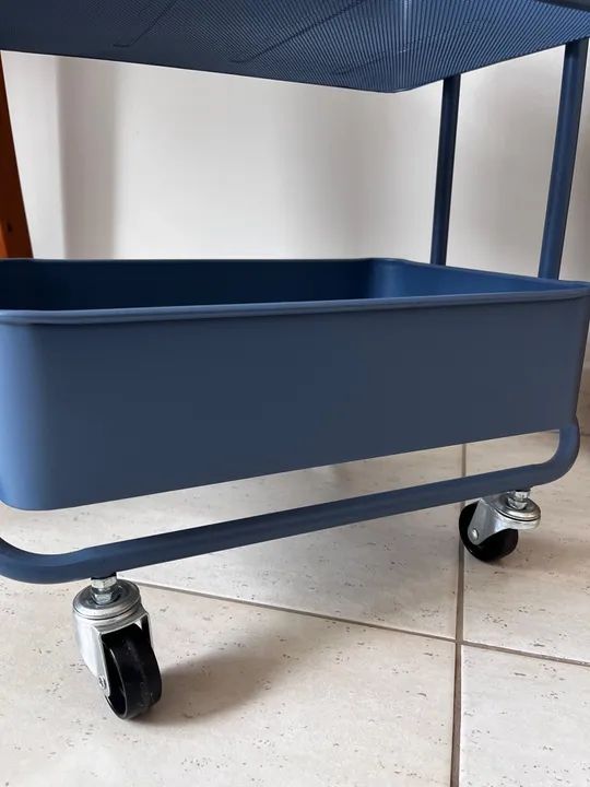 Carrinho de organização 3 andares azul - Foto 4