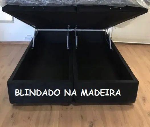 Base Box Baú King 1,93x2,03 Blindada, Laterais Fechadas Na Madeira, Cartão 12x!