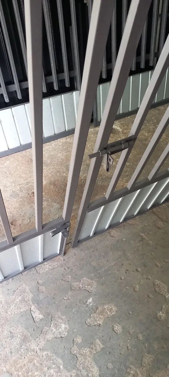 Portão abrir 2folhas metalon novo completo barato  - Foto 5