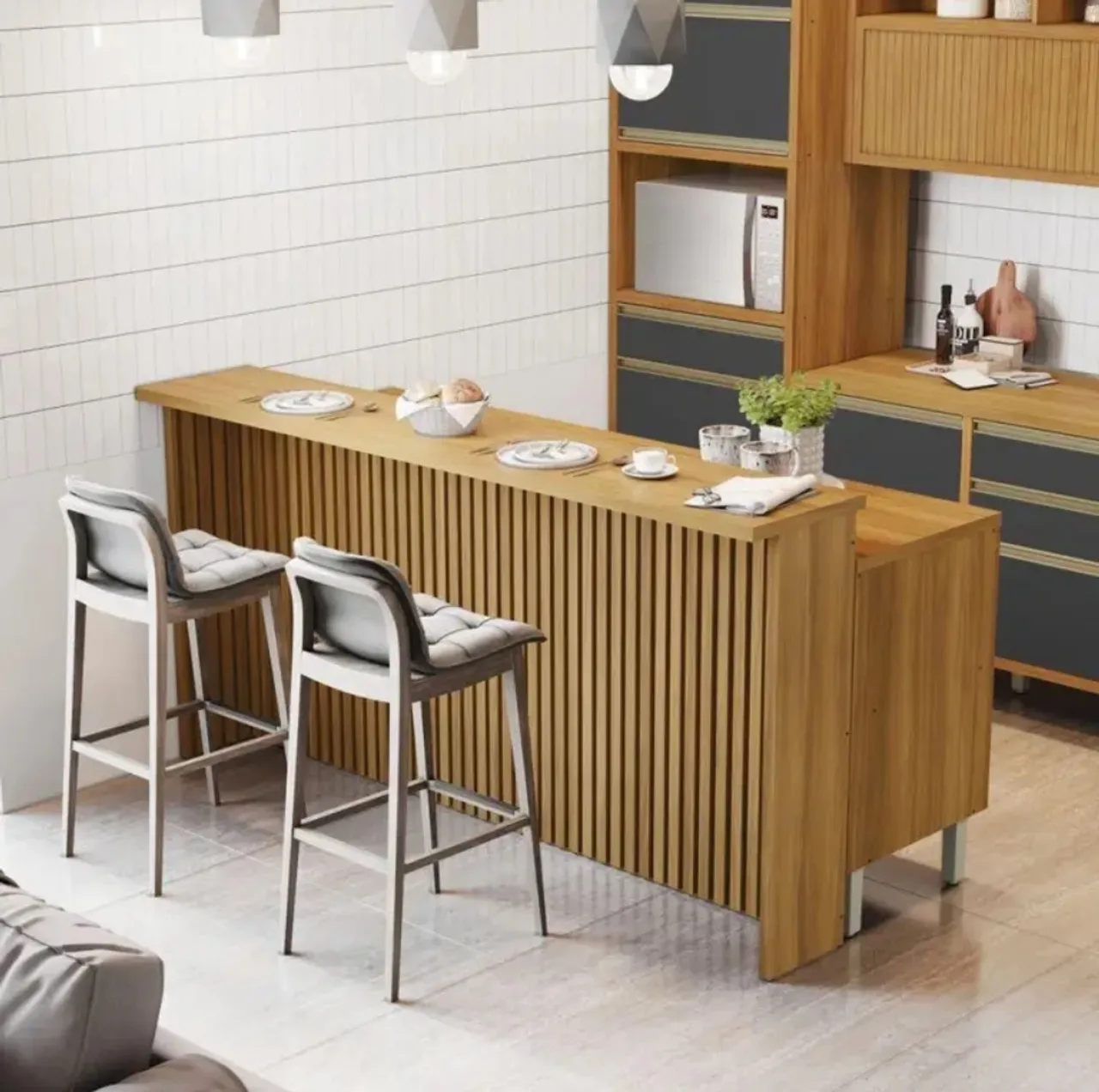 Vende-se Painel Bancada para Cozinha Nesher 200cm Nesher Móveis Freijó