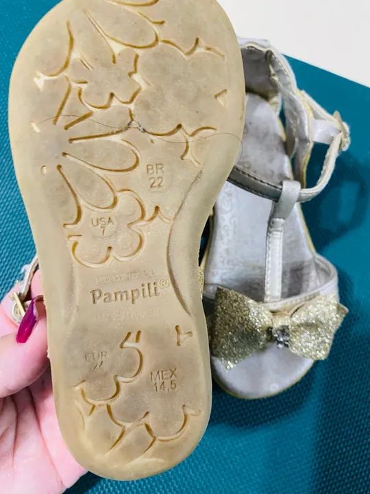 Sandália Pampili Dourada Infantil - Foto 3