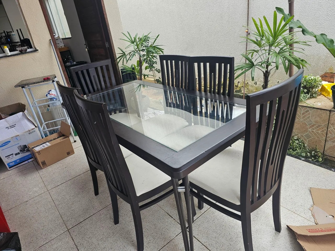 Mesa de Jantar 6 Cadeiras - Madeira Maciça