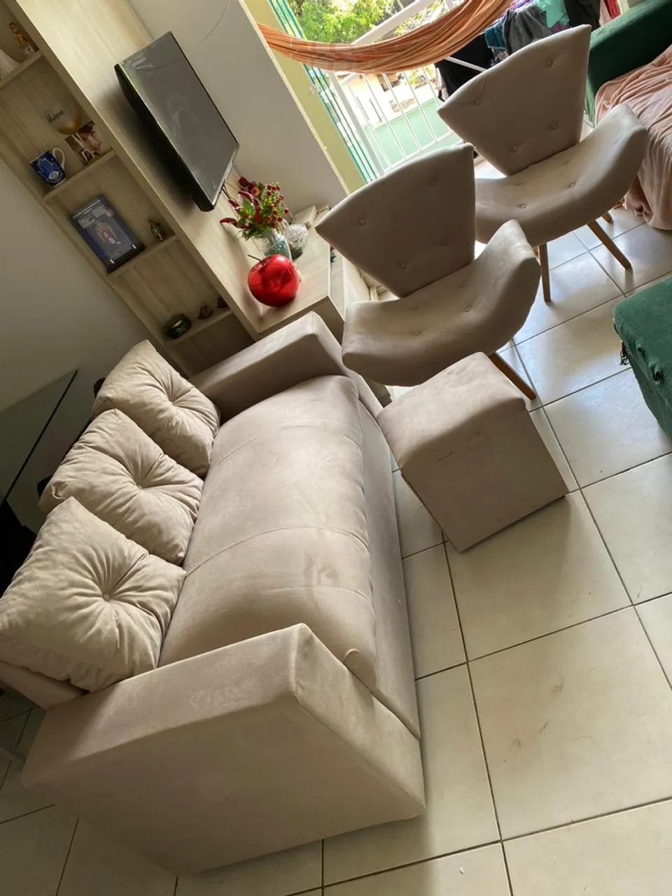 Sofá em Kits com poltronas e puff completo em mega Promoção!