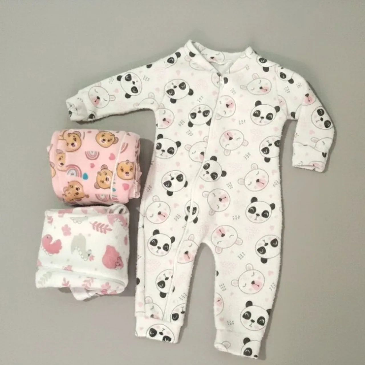 3-Piece Baby Girl Romper Set
