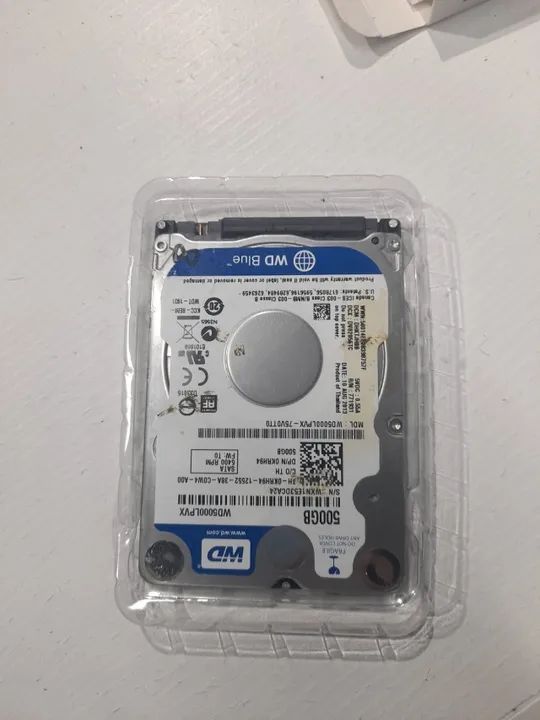 HD pra Notebook HDD 500Gb SATA Western Digital em Excelente estado - Foto 2