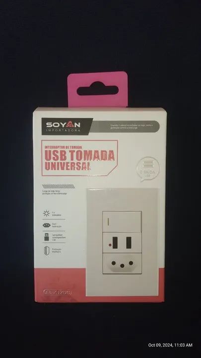 Tomada Dupla USB e Interruptor USB - Foto 4