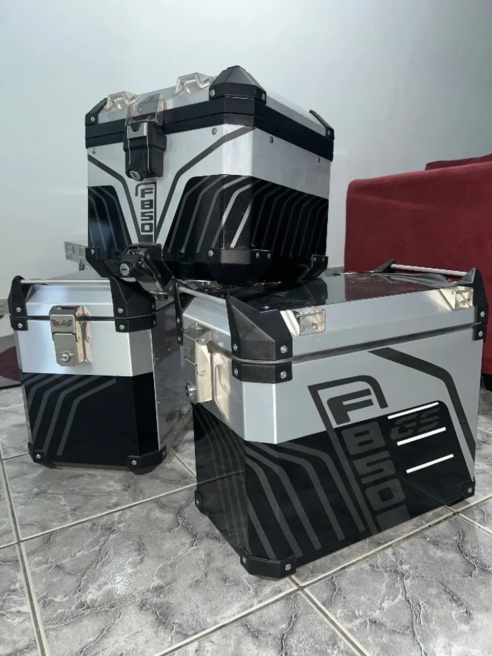 Baús F850 top case original BMW e laterais Brás acessórios. - Foto 3