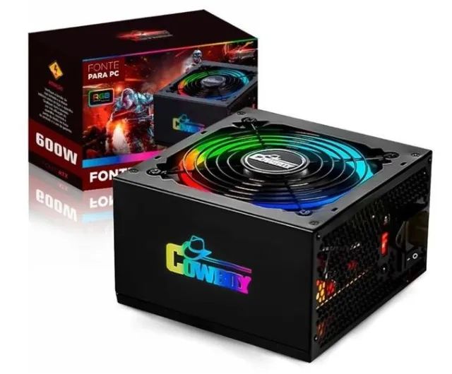 Fonte De Alimentação Para Pc Knup Cowboy Kp-535 600w Rgb