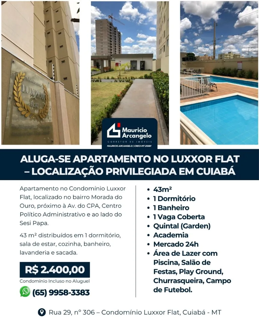 Aluguel - Luxxor Flat - Morada do Ouro