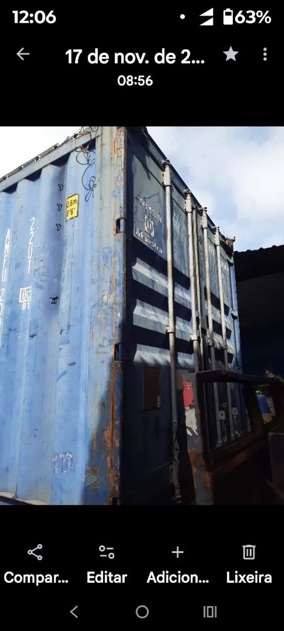 Container 20 pes daive , container open top