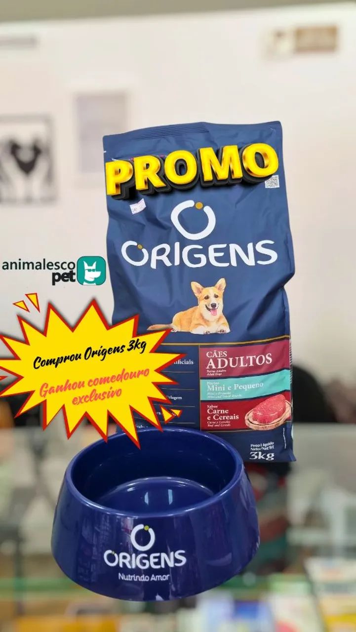 Ração para Cães Origens 3kg - Promoção!