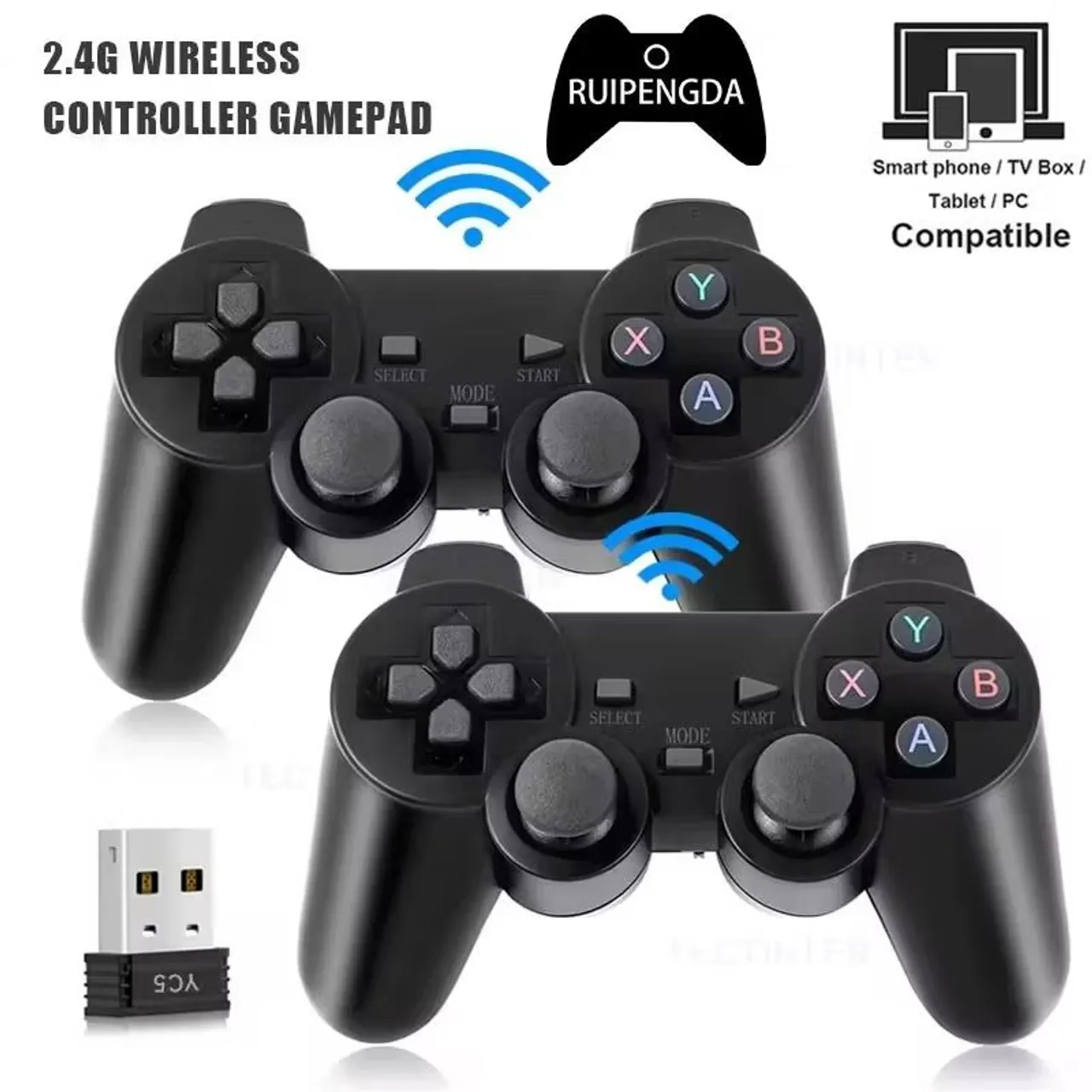 Controle Gamepad Wireless 2.4G Compatível com Diversos Dispositivos