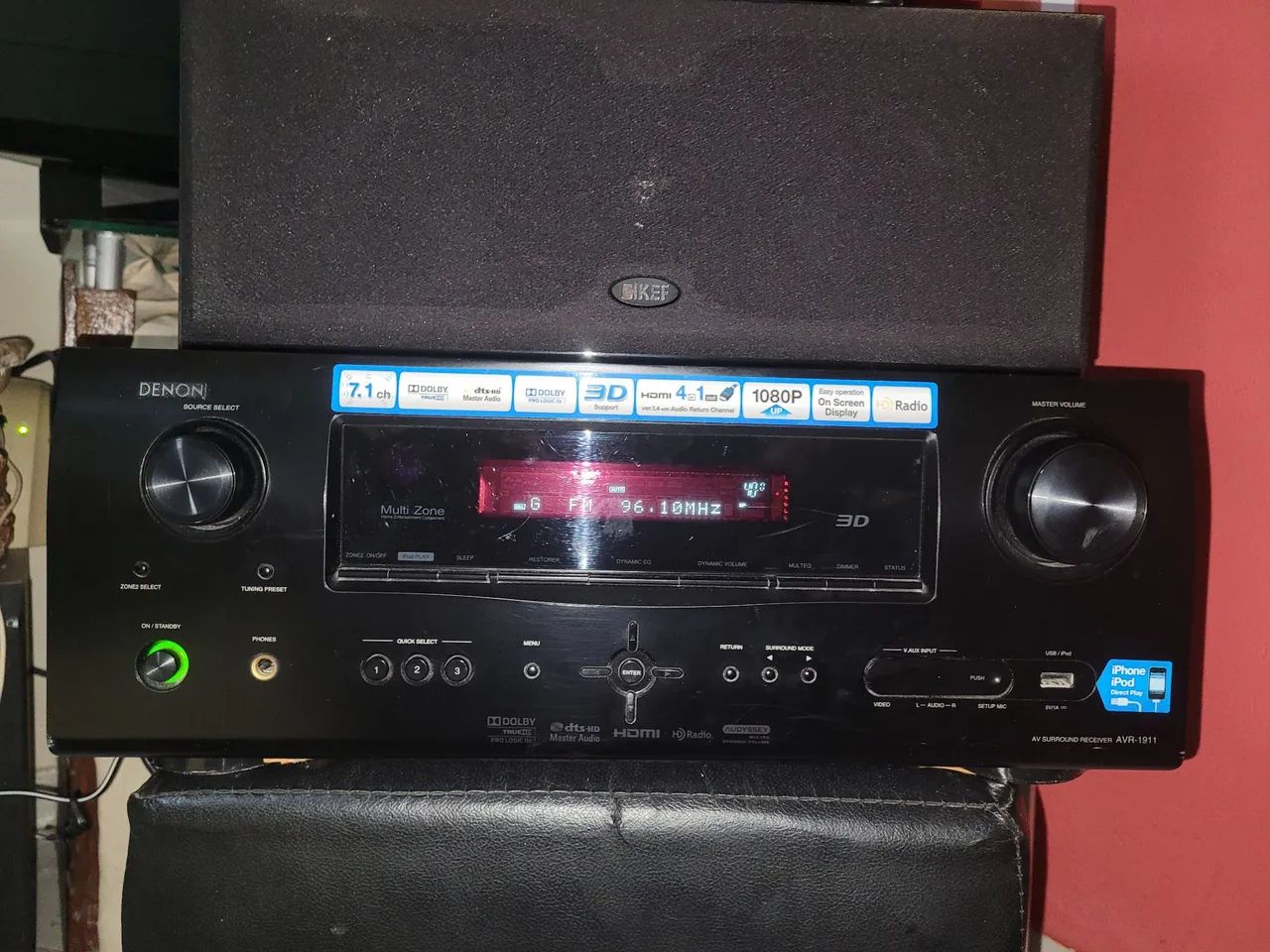 Home Theater receiver Denon com detalhes LEIA - CAIXA E SUB VENDIDOS