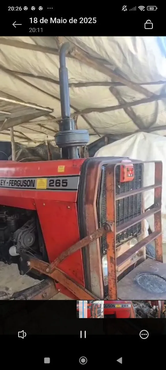 Trator Massey Ferguson 265 ano 84