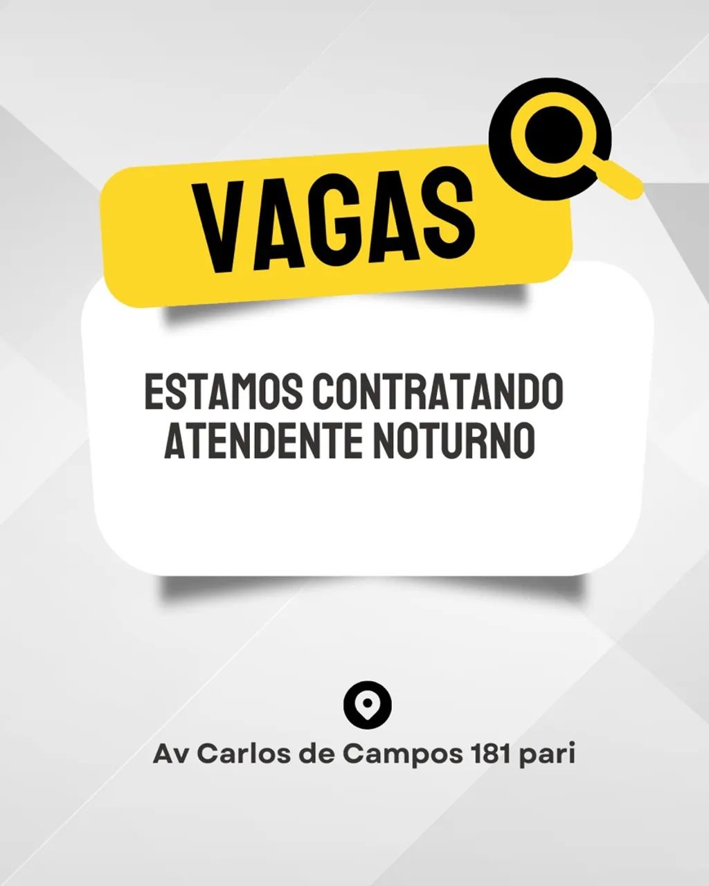 Vagas para Atendente Noturno