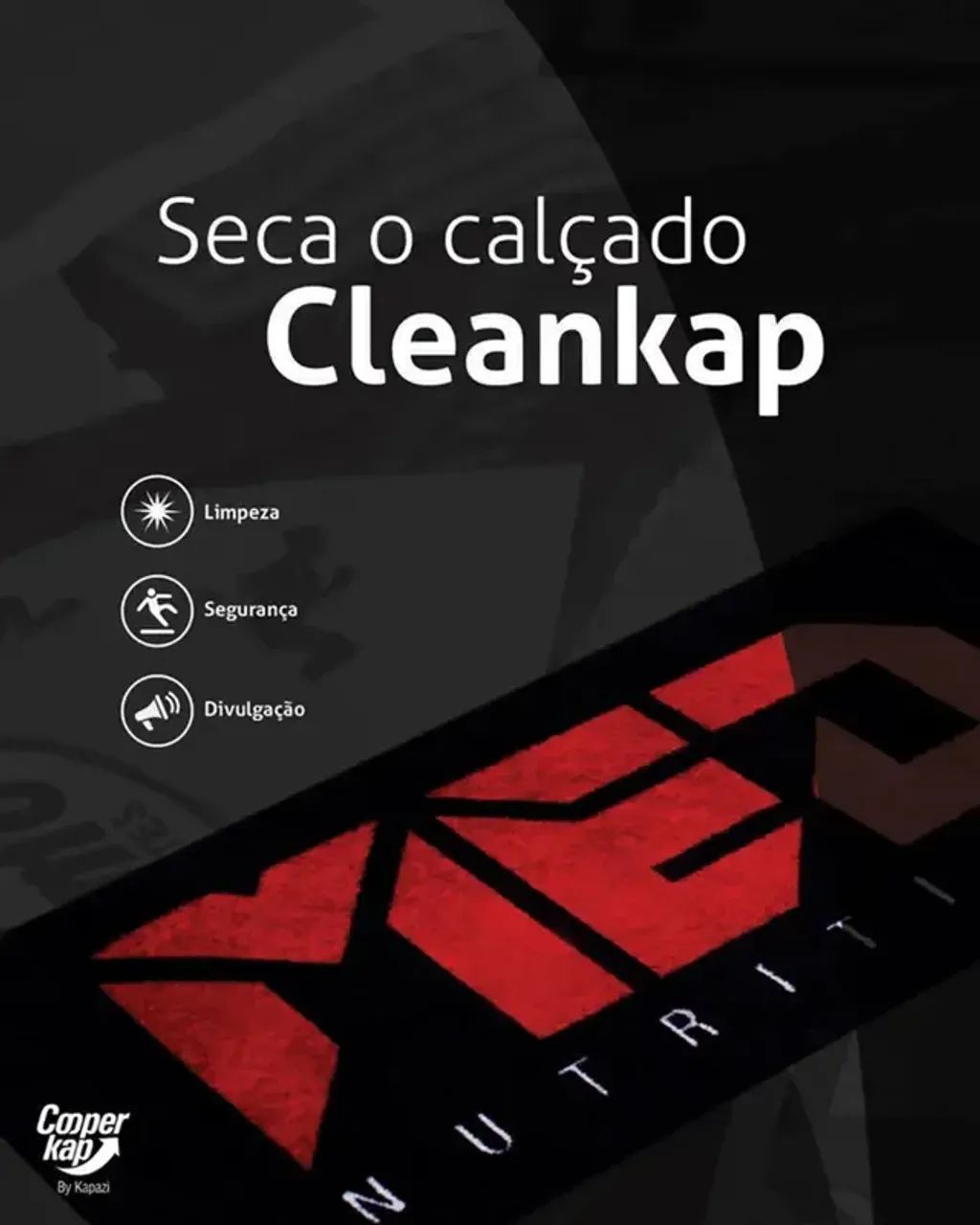 TAPETE PERSONALIZADO CLEANKAP KAPAZI COM ABSORÇÃO DE LIQUIDOS