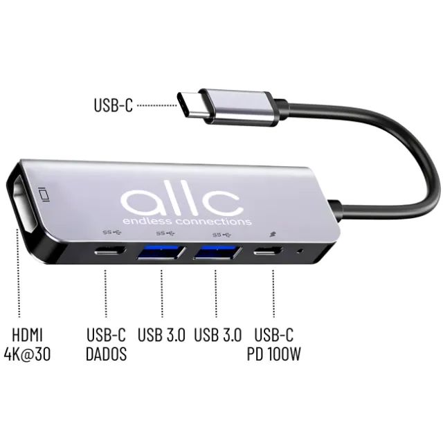Adaptador Tipo C Para Hdmi 4k Hub Usb 3.0 Dex Mode Mac Apple - Foto 2