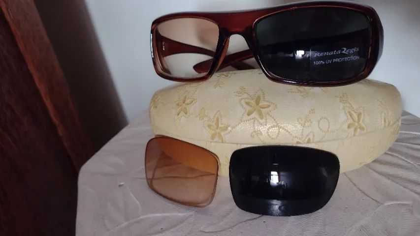 óculos solar em acetato, cor marrom, estojo especial - Foto 4