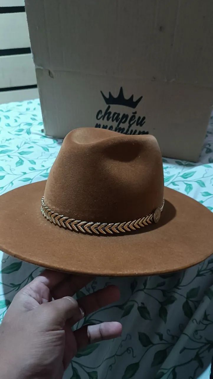 Chapéu country Fedora Marrom - Foto 3