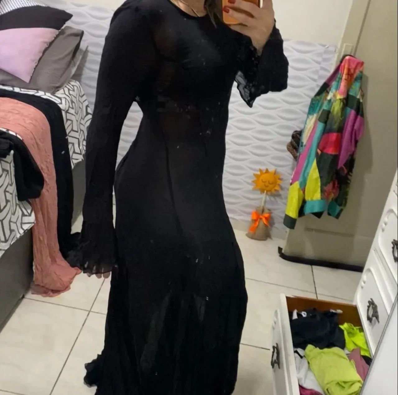 Vestido seda preto Osklen - Foto 4