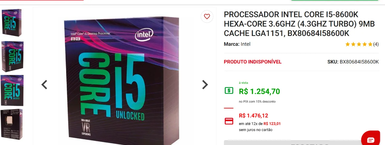 i5 8600k usado