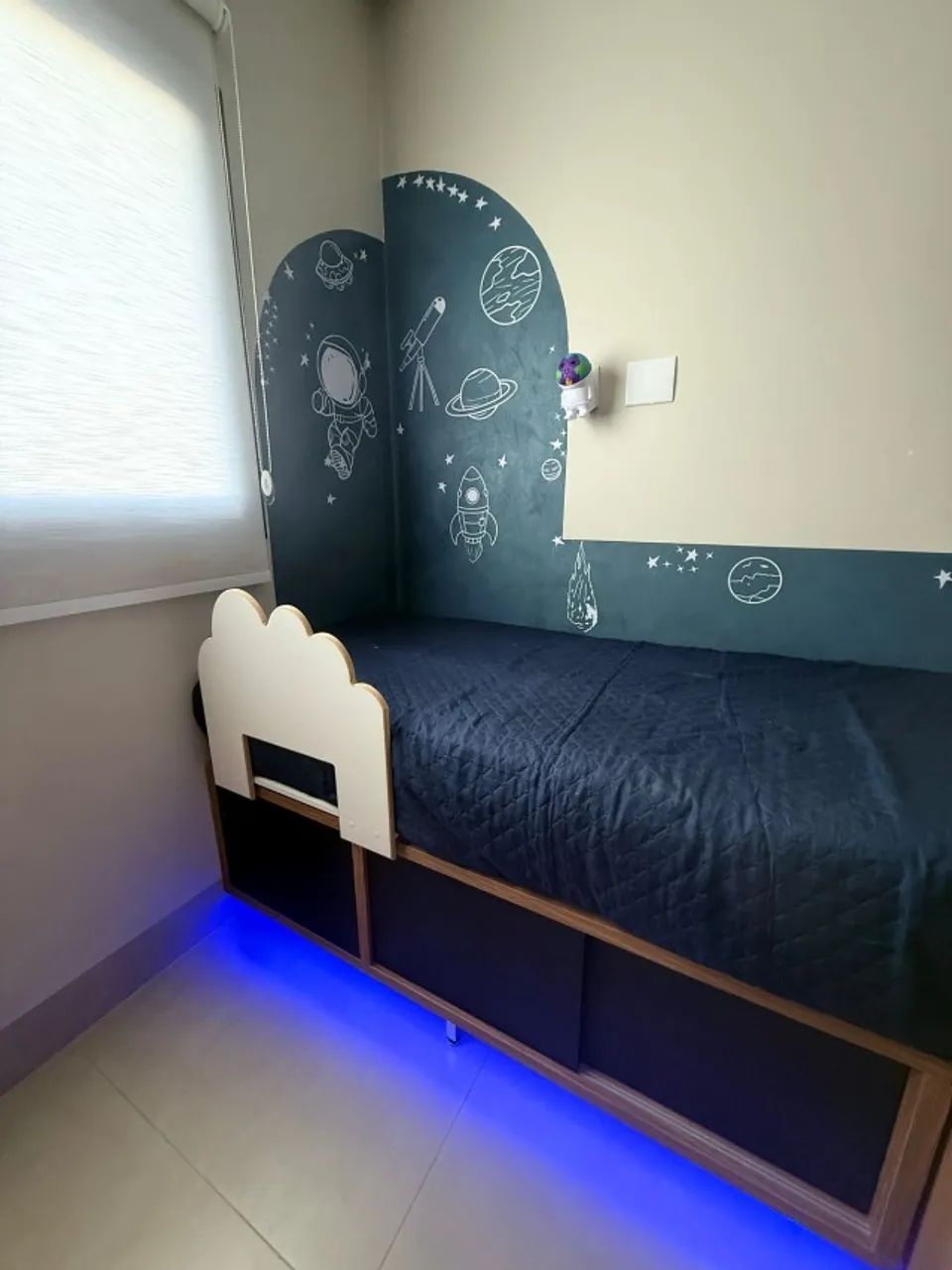 Grade Protetora para Cama Infantil em MDF - Formato Nuvem - Foto 3