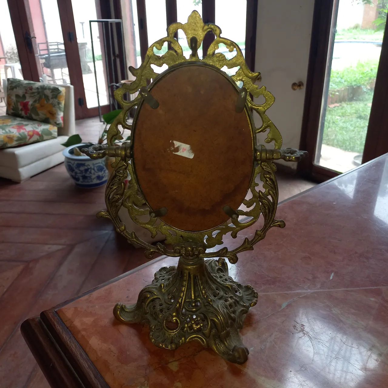 Espelho antigo de bronze  - Foto 2