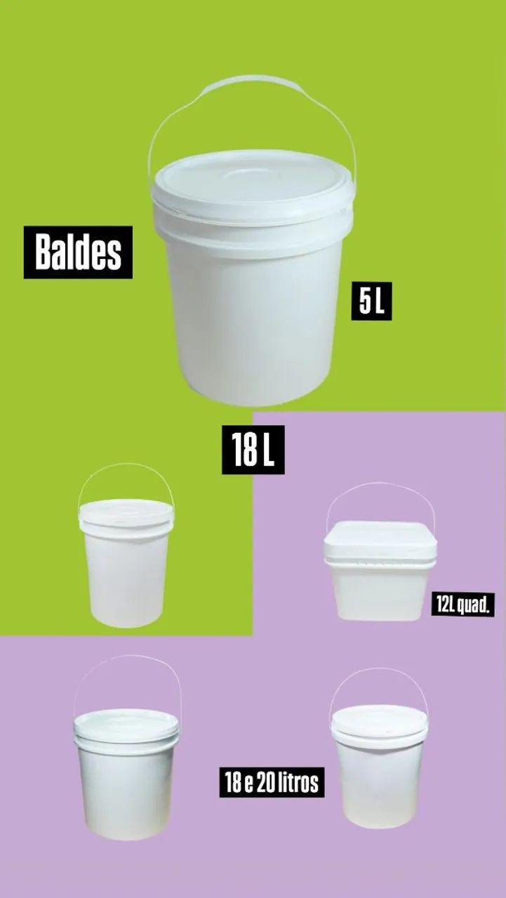 Baldes Plásticos de Diversas Capacidades