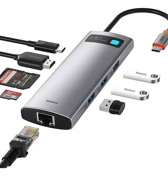 Baseus Hub 8em1 Type-C Hdmi 4k 60hz Rj45