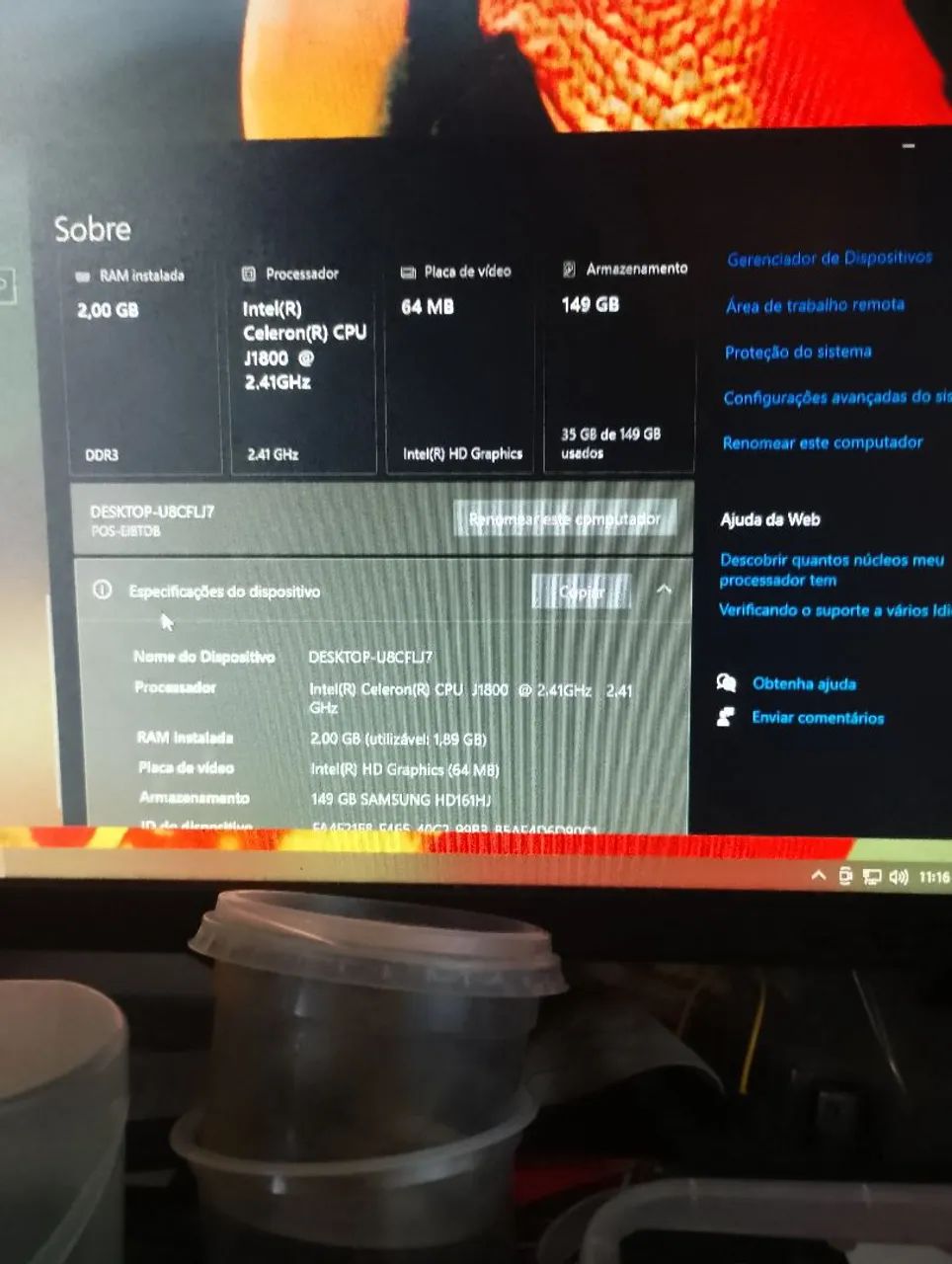 Computador hayom mini itx Celeron com 2gb de ram e 160gb hd - Foto 3
