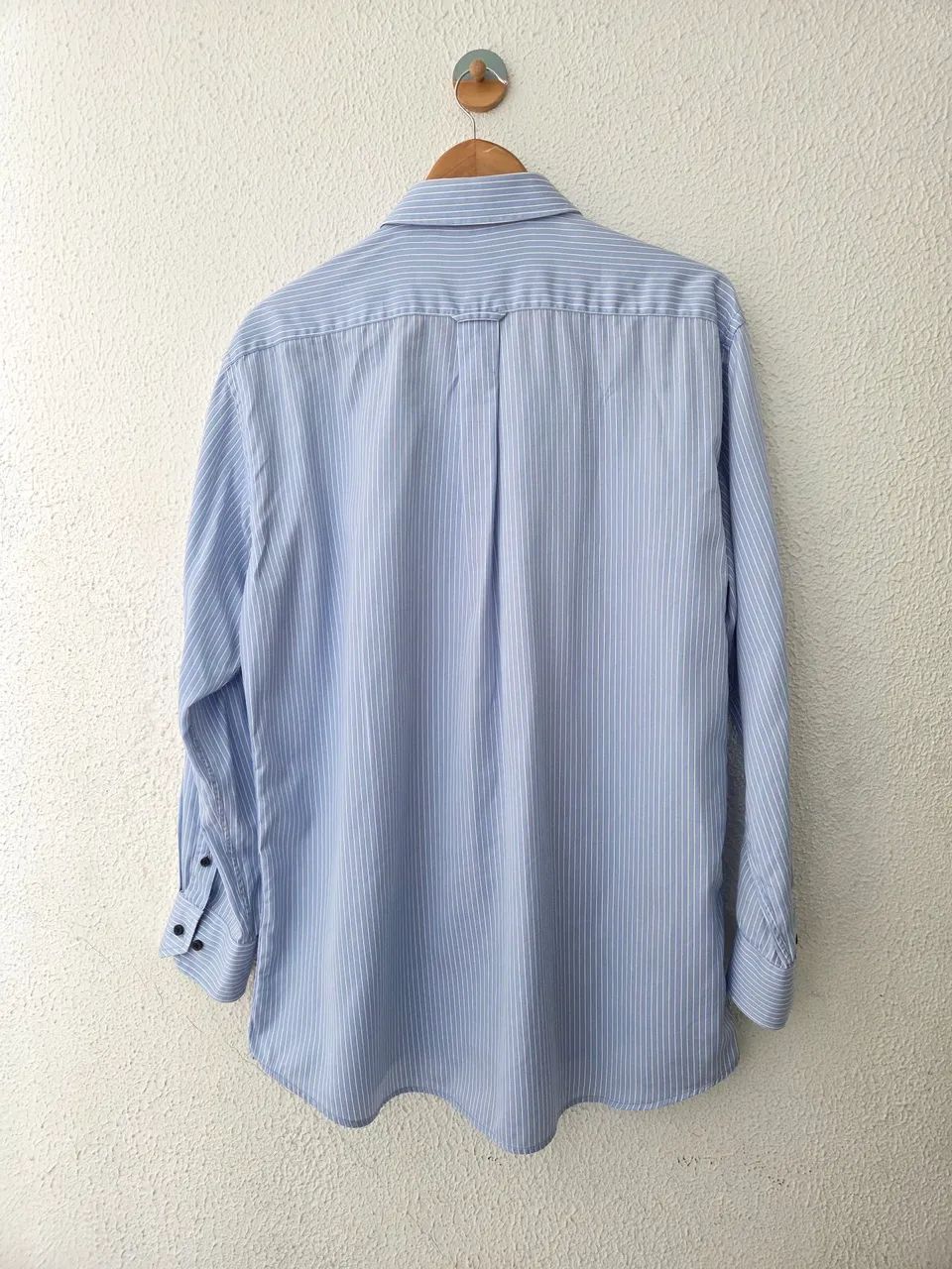 camisa brooksfield pima listrada azul 5 - Foto 3