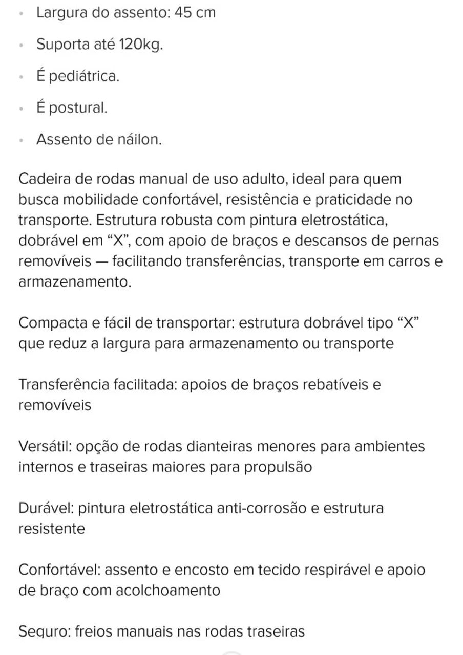 Cadeira de rodas leve da winnermed usada  - Foto 3