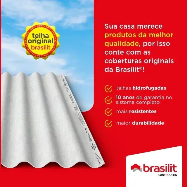 Telha De Fibrocimento 5mm 2,44x1,10  Brasilit - R$59,90 - Foto 2