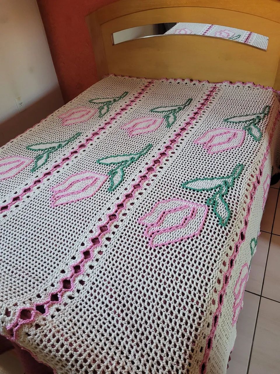 Colcha de crochê barbante - Foto 4