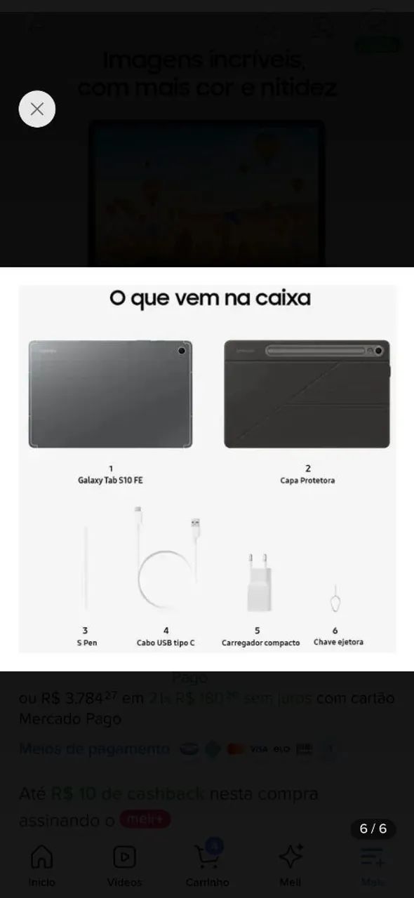 Vendo Tablet Samsung S10 FE