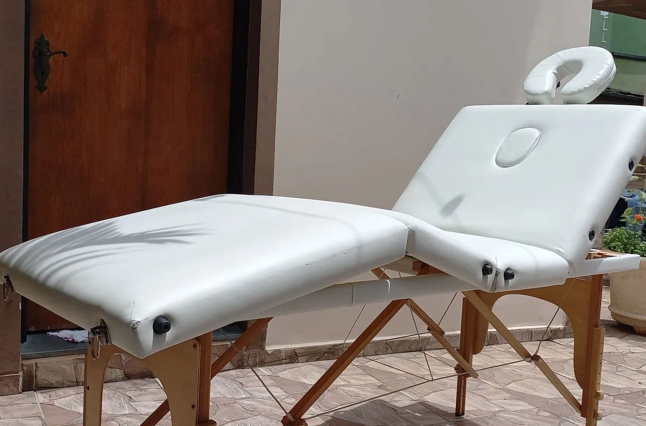 Maca de Massagem / Fisioterapia / Estética - Divã Reclinável Dobrável Maleta 1,87 x 70