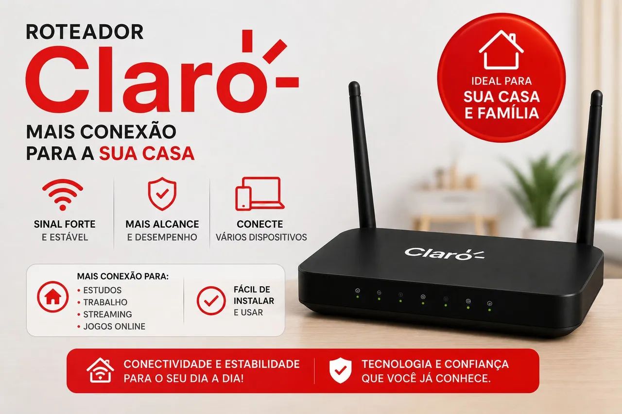 Roteador Wi-Fi Claro - Alta Velocidade e Bom Alcance