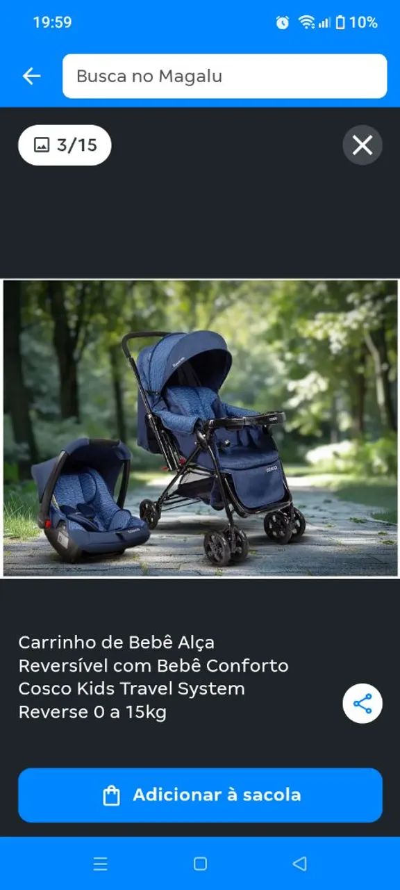 Carrinho e Bebê Conforto Cosco