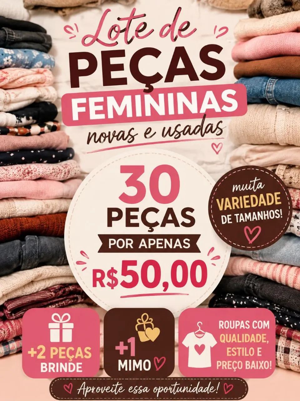 Lote de peças para revenda em bazares e brechó  - Foto 2