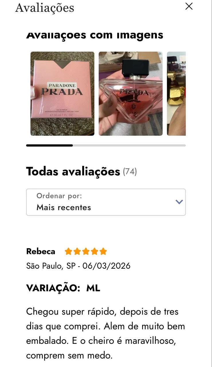 Perfume Prada paradoxe 30ml original novo lacrado  - Foto 2